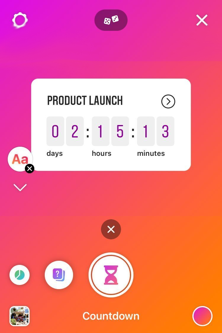 Instagram event countdown